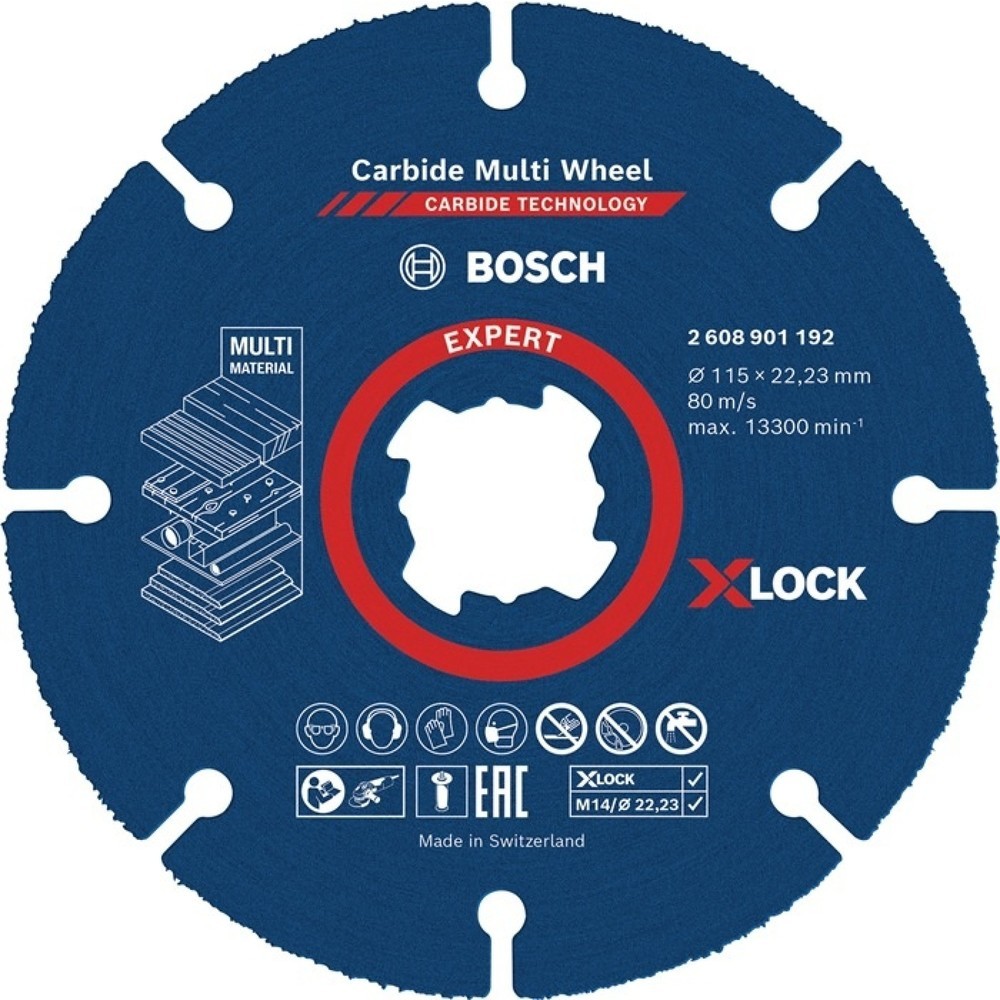 Image of  passt auch für Winkelschleifer mit Mutter und GewindeBOSCH Trennscheibe Expert Carbide Multi Wheel X-LOCK, X-Lock, D125xmm BOSCH Trennscheibe Expert Carbide Multi Wheel X-LOCK, X-Lock, D125xmm