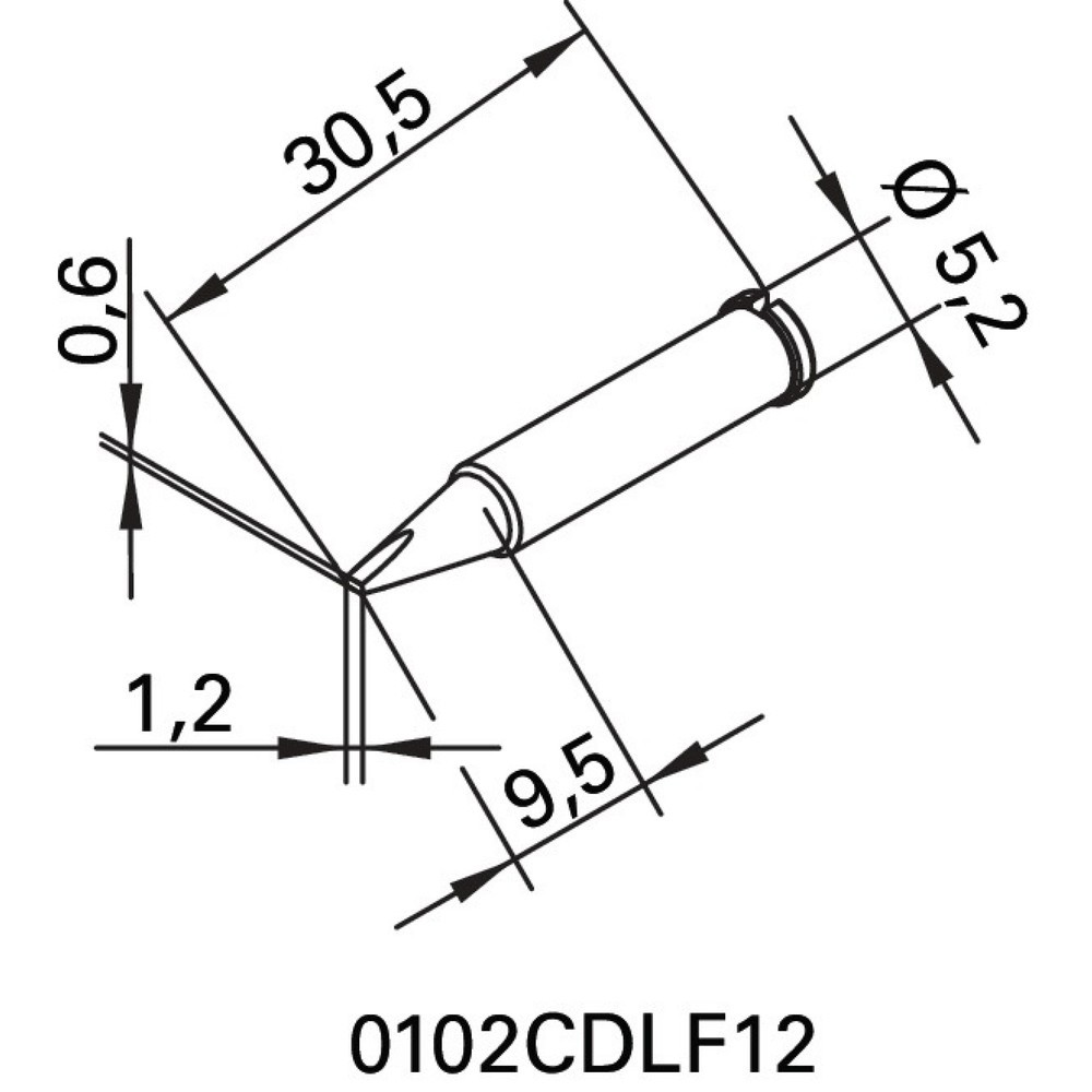 Image of  W.-Bez.: 0102 PDLF10/SBERSA Lötspitze Serie 102, Breite 1,2 mm, meisselförmig, 0102 CDLF12/SB ERSA Lötspitze Serie 102, Breite 1,2 mm, meisselförmig, 0102 CDLF12/SB