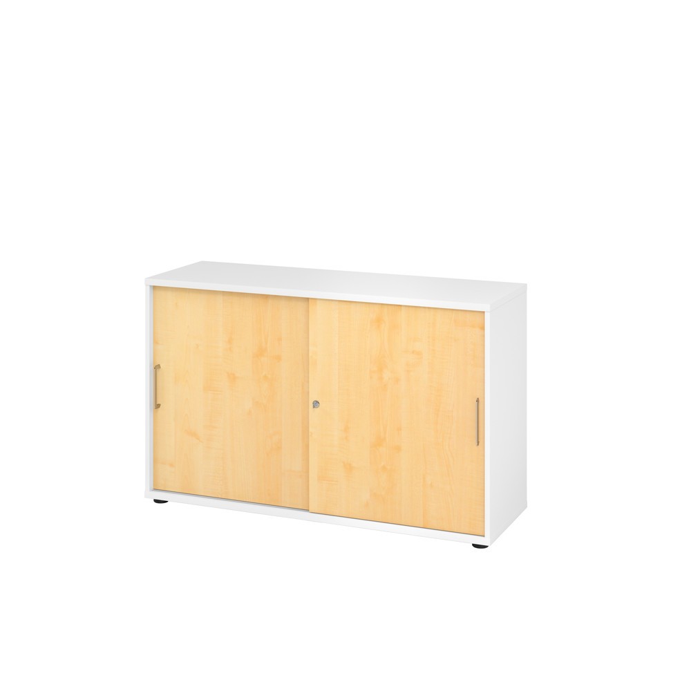 Image of  Anlieferzustand: zerlegt, teilmontiertHammerbacher Schiebetürschrank 2OH 120cm BS Weiss/Ahorn Hammerbacher Schiebetürschrank 2OH 120cm BS Weiss/Ahorn