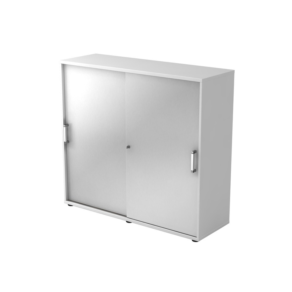 Image of  Anlieferzustand: zerlegt, teilmontiertHammerbacher Schiebetürschrank 3OH 120cm CE Weiss/Silber Hammerbacher Schiebetürschrank 3OH 120cm CE Weiss/Silber