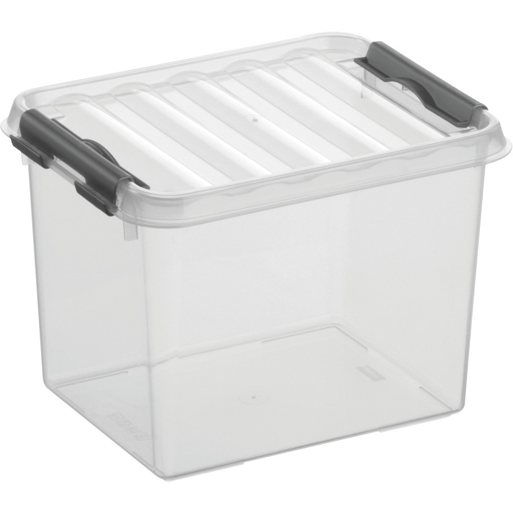 Image of  In verschiedenen Grössen mit und ohne Einsätze erhältlichhelit Aufbewahrungsbox „the q-line", mit Deckel, 3 Liter, transparent helit Aufbewahrungsbox „the q-line", mit Deckel, 3 Liter, transparent