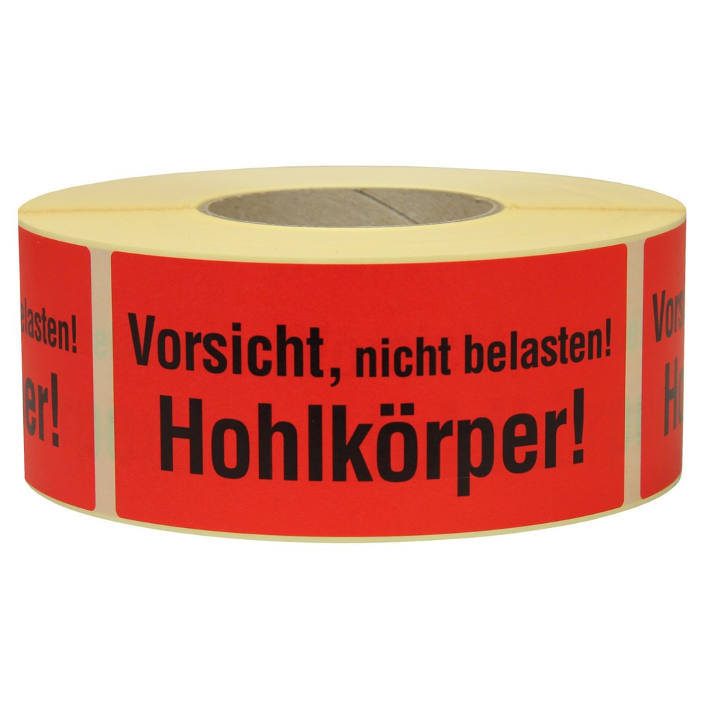 Image of  Wirtschaftliche Rolle mit 1.000 Stk.Hinweisetikett "Vorsicht, nicht belasten", LxB 145 x 70 mm, 1 Rolle á 1.000 Stück Hinweisetikett "Vorsicht, nicht belasten", LxB 145 x 70 mm, 1 Rolle á 1.000 Stück