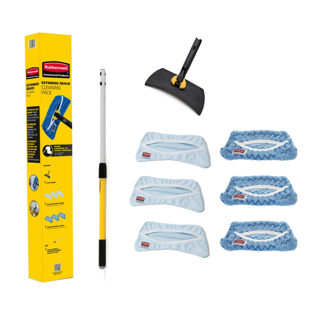 Image of  Inkl. 3 Glas- und 3 Feuchtreinigungsüberzüge (aus Mikrofaser)Hochleistungs-Reinigungs-Set Rubbermaid HYGEN™ Hochleistungs-Reinigungs-Set Rubbermaid HYGEN™