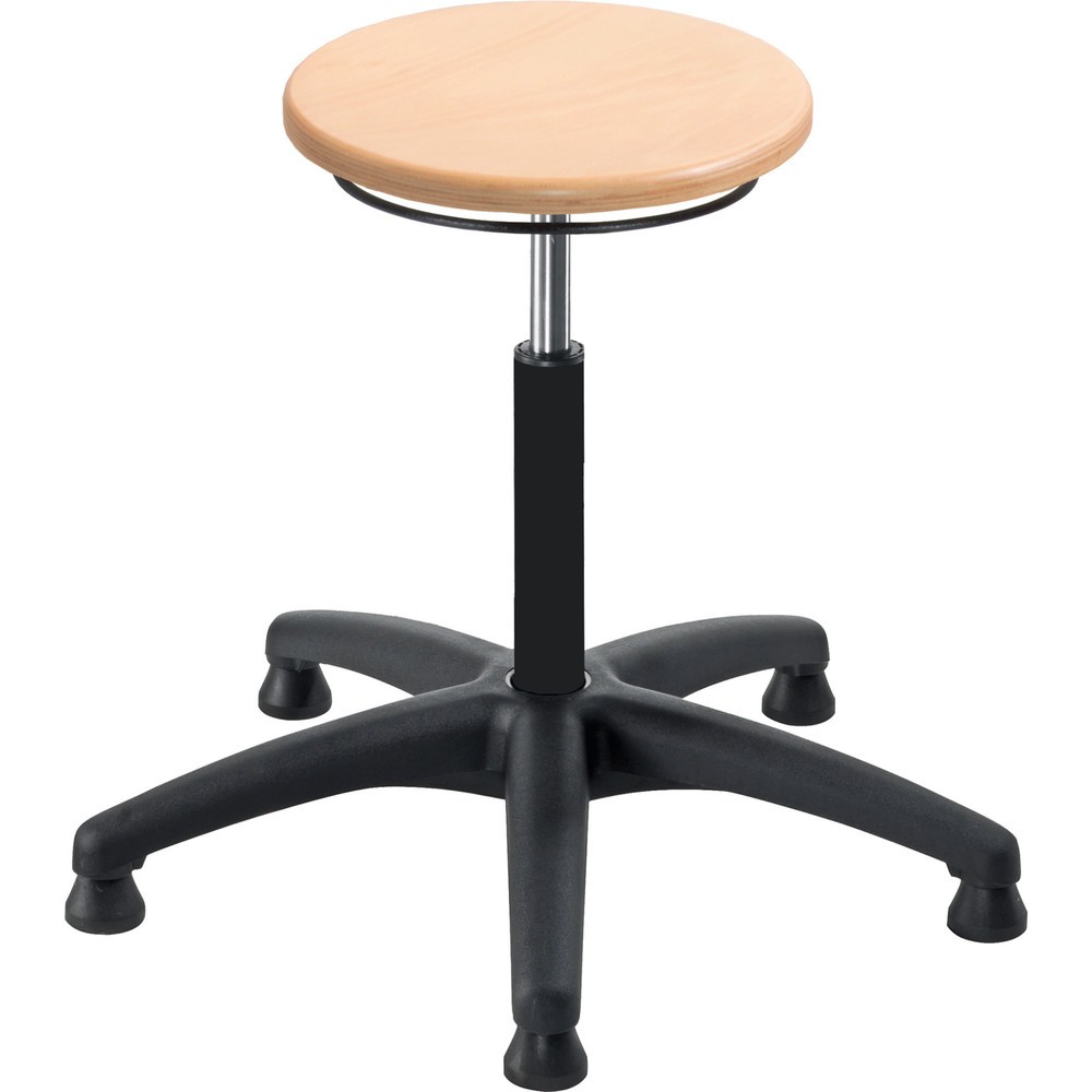 Image of Für einen ergonomischen Arbeitsplatz – der Hocker Universal Plus, Sitz aus Buche Dieser Universal Hocker ermöglicht Ihnen bequemes, stufenloses Höhenverstellen für ergonomisches Sitzen. Dafür sorgt die Gasfeder im Höhenverstellbereich, die sich durch Ring