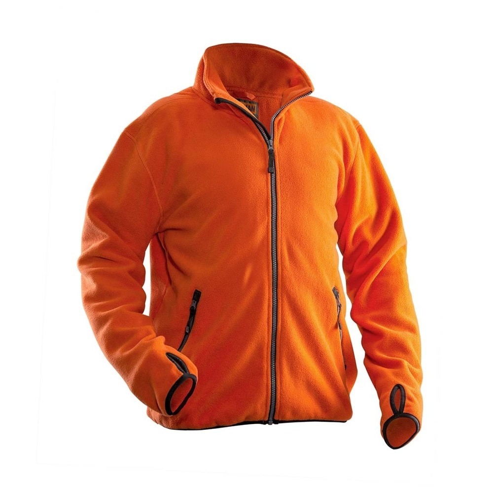 Image of  YKK-Reissverschluss vorneJobman Fleecejacke orange, Grösse XL Jobman Fleecejacke orange, Grösse XL