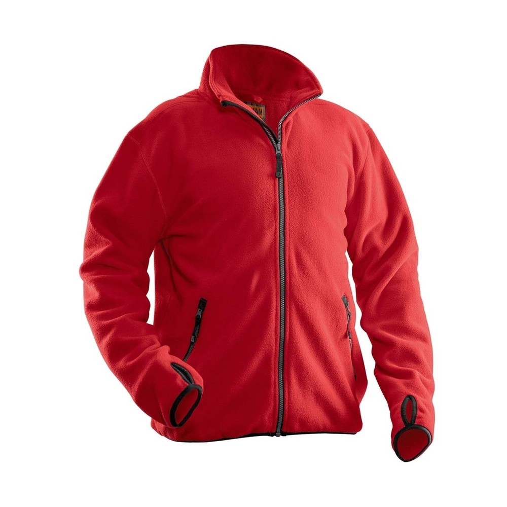 Image of  YKK-Reissverschluss vorneJobman Fleecejacke rot, Grösse XXXL Jobman Fleecejacke rot, Grösse XXXL