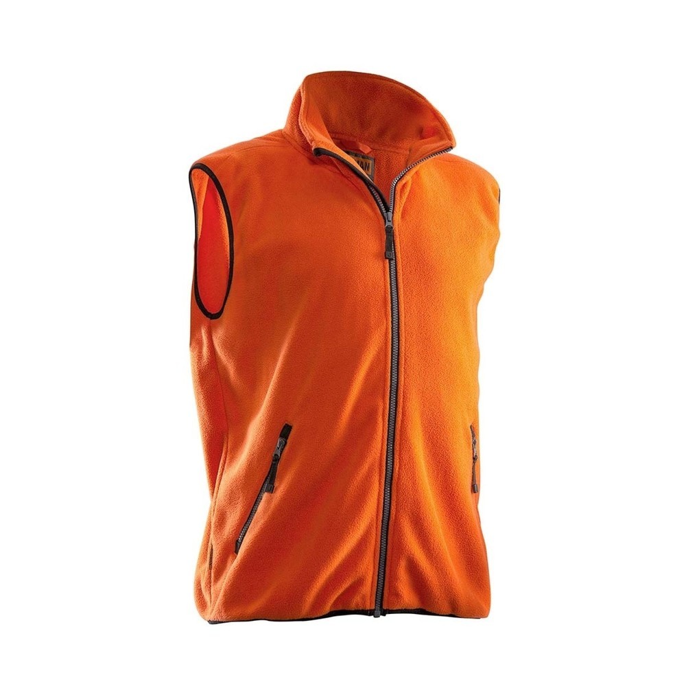 Image of  YKK-Reissverschluss vorneJobman Microfleece Weste orange, Grösse S Jobman Microfleece Weste orange, Grösse S