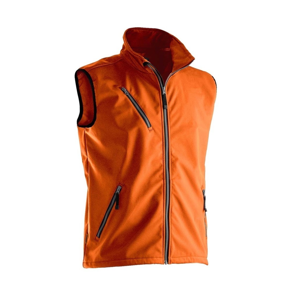 Image of  YKK-Reissverschluss vorneJobman Softshell Weste orange, Grösse XS Jobman Softshell Weste orange, Grösse XS