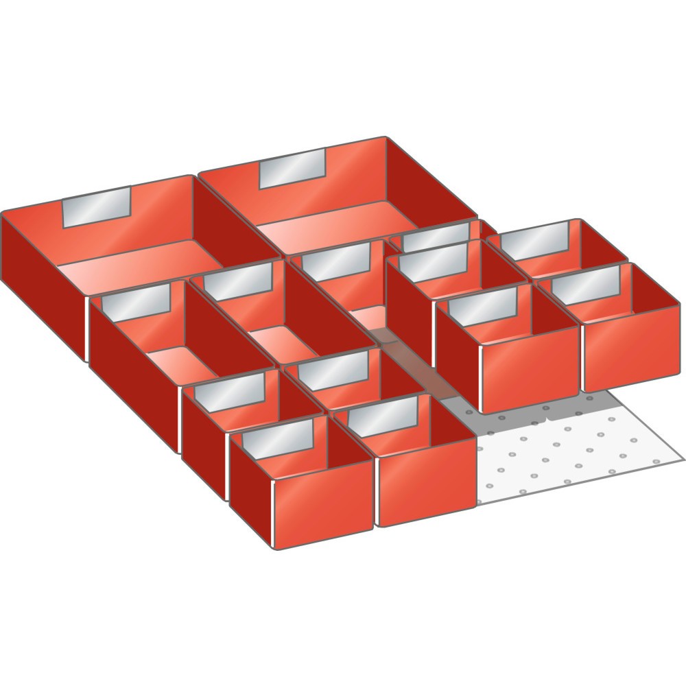 Image of LISTA Set Einsatzkästen 18x27E, (BxTxFH) 306x459x50mm, 14-teilig