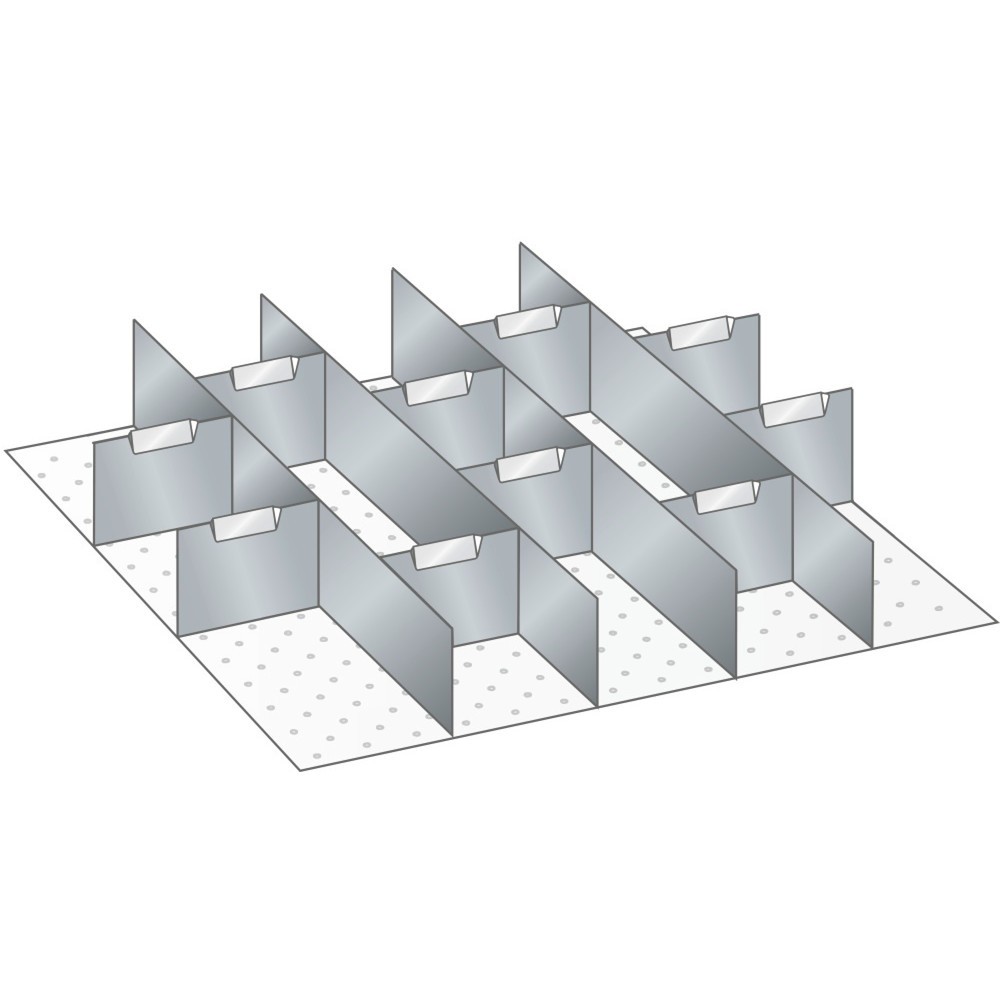 Image of  Schubladen Nutztiefe mm: 600LISTA Set Trennwände, (BxT) 500x600mm, 4 Längs-, 10 Quertrennwände, für Fronthöhe 75mm LISTA Set Trennwände, (BxT) 500x600mm, 4 Längs-, 10 Quertrennwände, für Fronthöhe 75mm