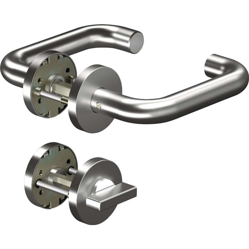 Image of  Norm: DIN 1906OGRO Rosettengarnitur CORE8100 8mm / 6501 / 7122 WC AL, rund WC, Aluminium F1, DIN links / rechts D/D OGRO Rosettengarnitur CORE8100 8mm / 6501 / 7122 WC AL, rund WC, Aluminium F1, DIN links / rechts D/D