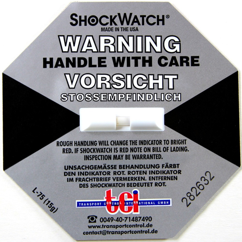 Image of  Warnetiketten für Schockindikatoren sind im Lieferumfang enthaltenShockindikator Shockwatch grau Shockindikator Shockwatch grau