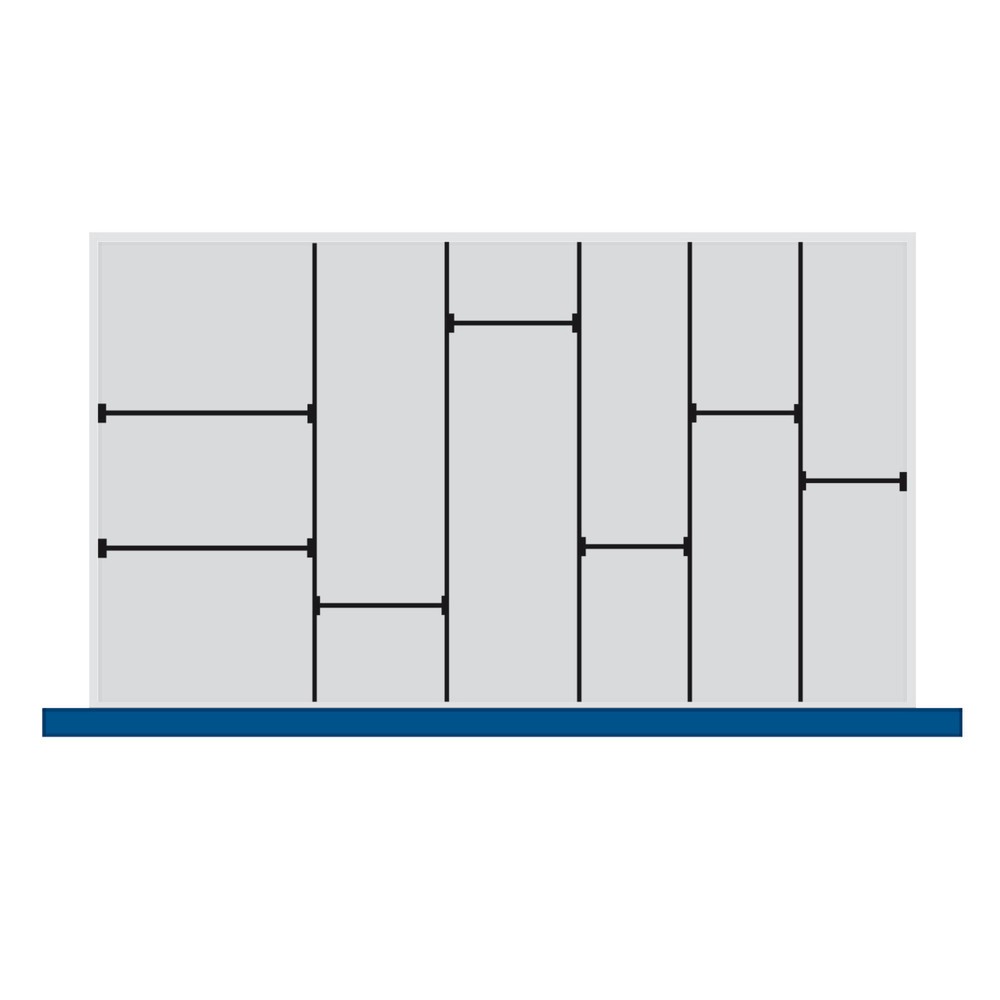 Image of Breite × Tiefe mm: 1300 × 650; verzinkt; Anzahl Trennwände 6; Anzahl Steckwände 7; Fronthöhe Schublade mm ab 150;Trenn- und Steckwände bott, 5 Trennwände, Frontenhöhe 100/125 mm Trenn- und Steckwände bott, 5 Trennwände, Frontenhöhe 100/125 mm