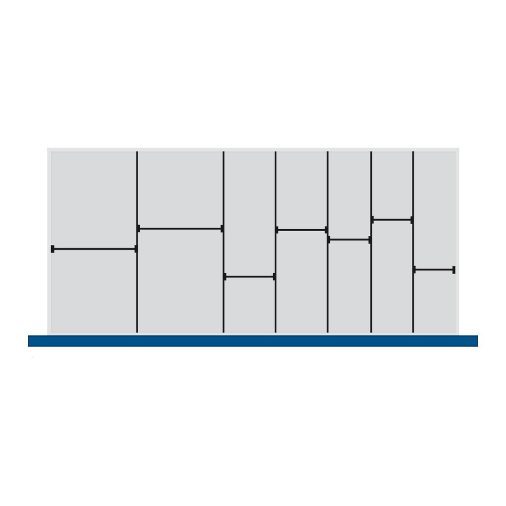 Image of Breite × Tiefe mm: 1300 × 650; verzinkt; Anzahl Trennwände 6; Anzahl Steckwände 7; Fronthöhe Schublade mm ab 150;Trenn- und Steckwände bott, 6 Trennwände, Frontenhöhe 100/125 mm Trenn- und Steckwände bott, 6 Trennwände, Frontenhöhe 100/125 mm