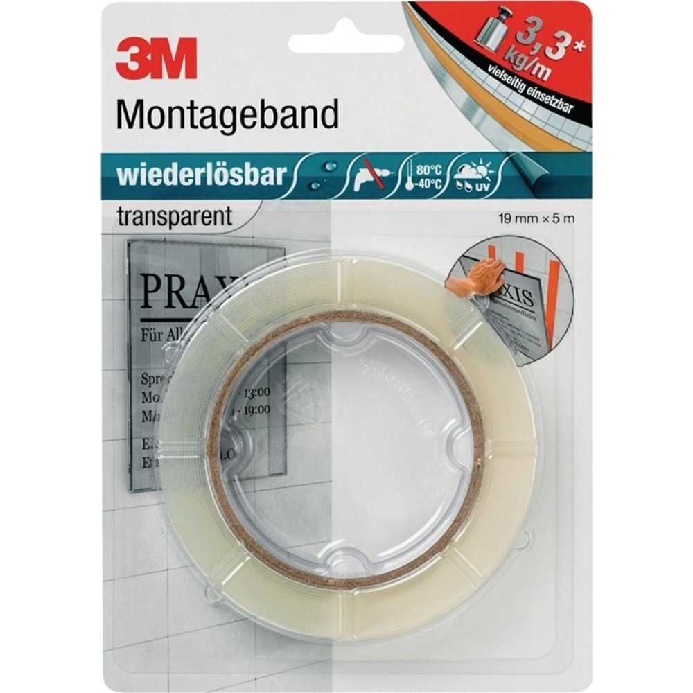 3M Montageband transp.L.5m B.19mm Rl