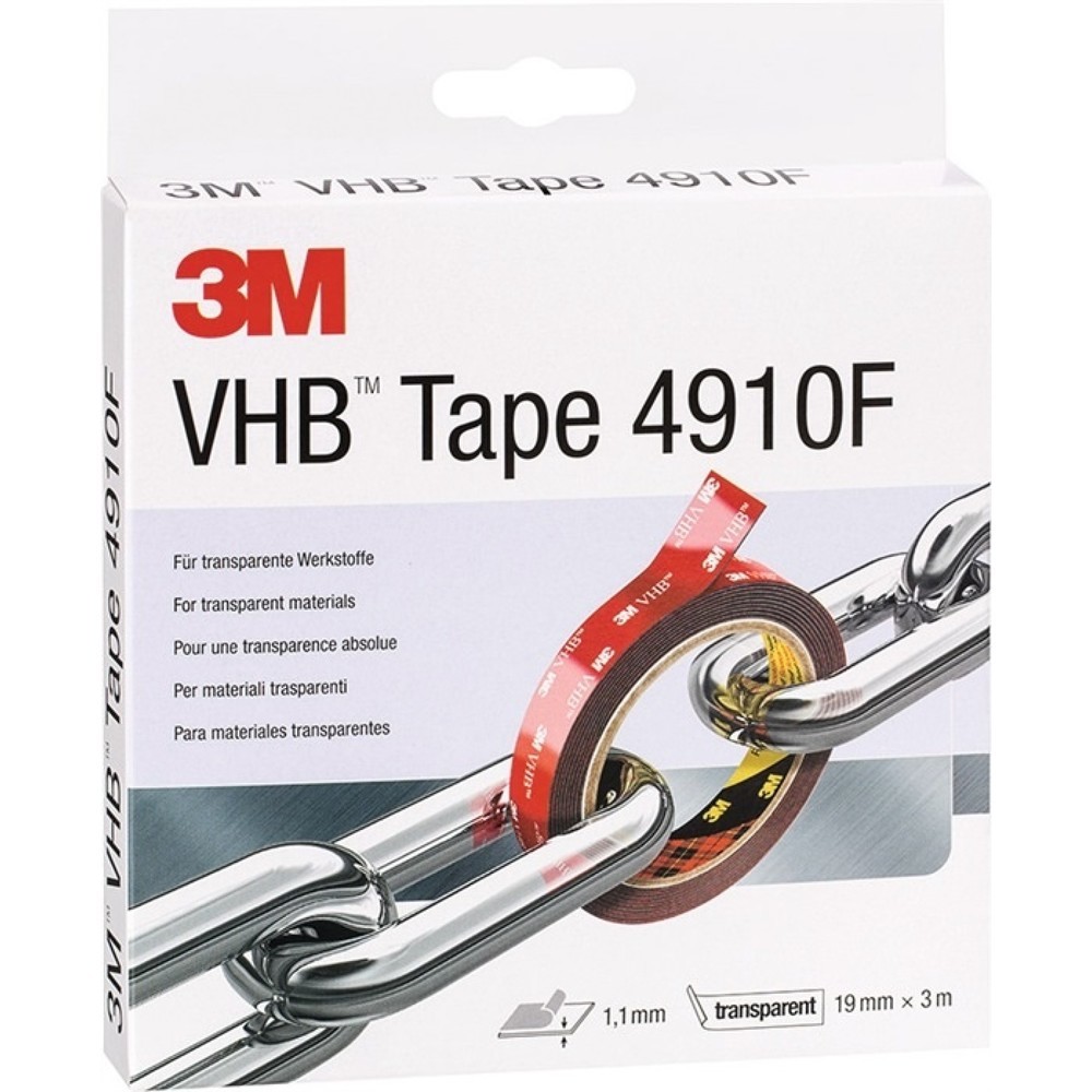 3M Montageband VHB Tape 4910F transp.L B.19mm Rl.3M