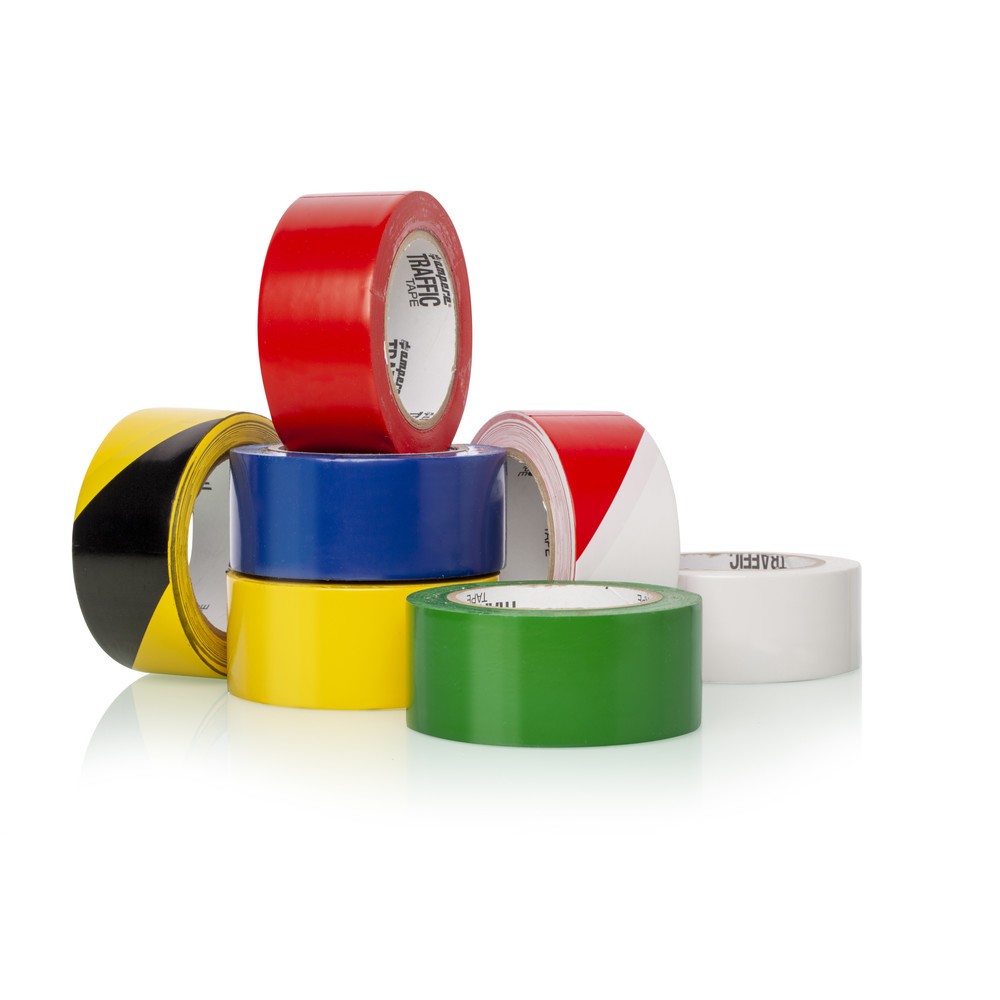 Produktabbildung Nr. 5: A.M.P.E.R.E. Bodenmarkierungsband Traffic Tape Standard, Breite 75 mm, Stärke 0,15 mm, Länge 33 m, rot/weiß