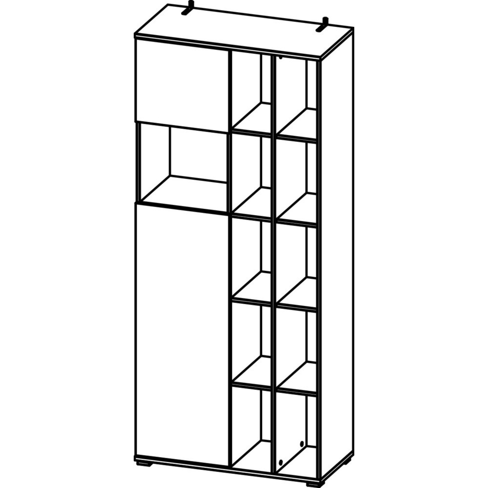 Produktabbildung Nr. 6: Aktenschrank LIONI, 11 offene Fächer, Weiss/Navarra-Eiche-Nb.