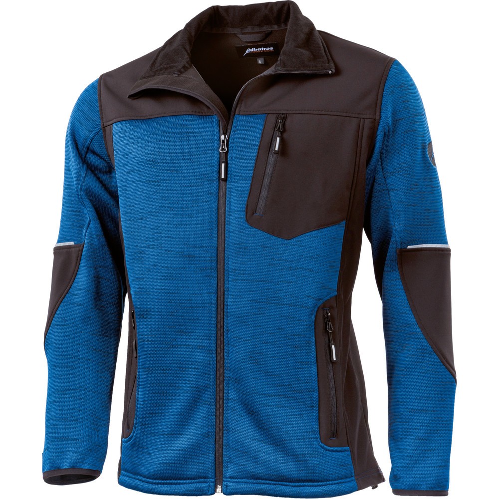 albatros MAXWELL Strick-/Softshelljacke Größe L, blau/schwarz