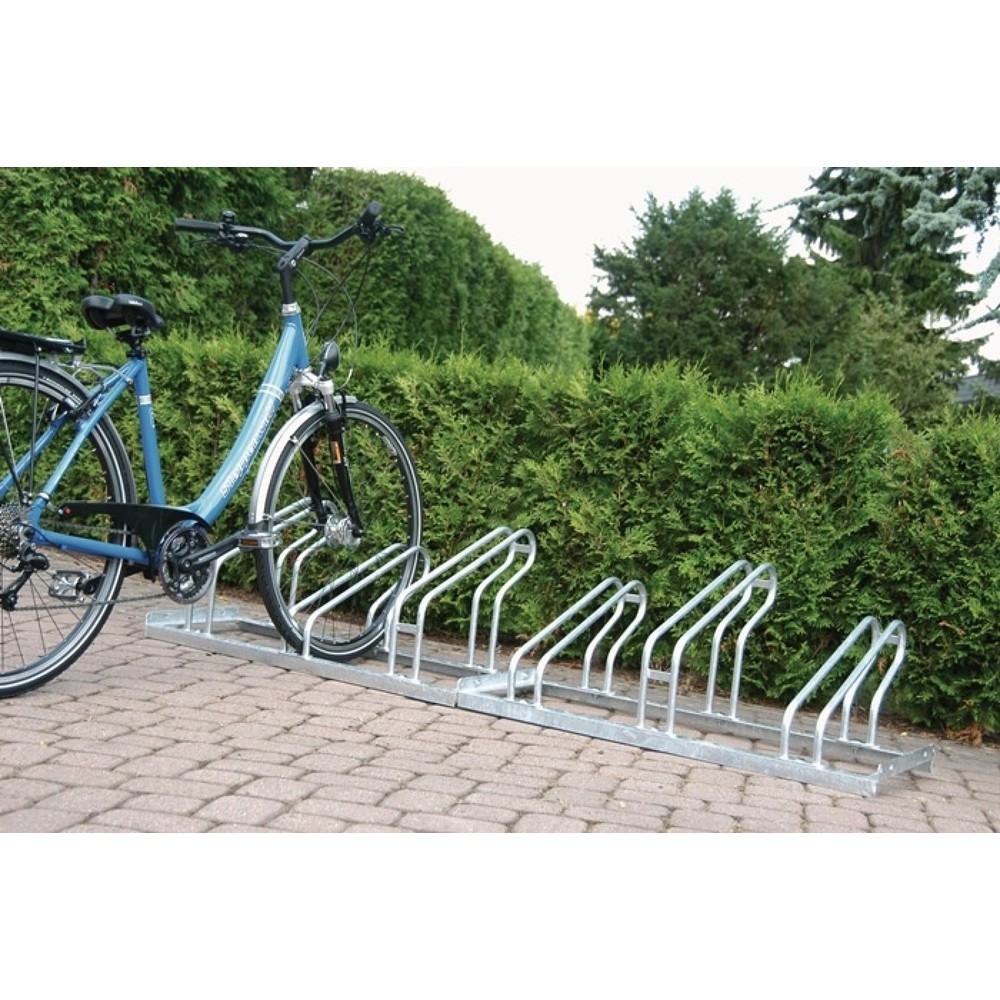 Stationnement vélos, nombre de supports vélo 6, galvanisé sur 1 côtés 90°, à visser démonté