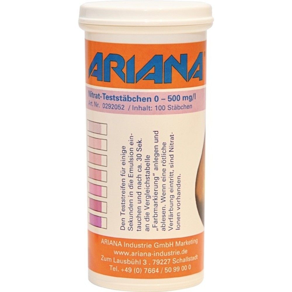 ARIANA Messstäbchen TRGS 611, 0-500 mg/l, Nitrat-Gehalt, Dose, 100 St.