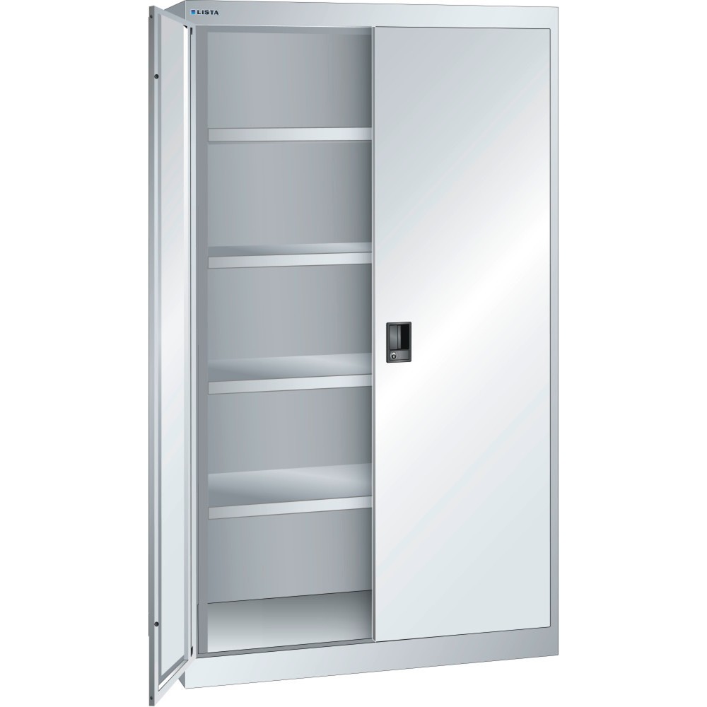 Armoire à charge lourde LISTA 54x27E, (lxPxH) 1 100x641x1 950 mm, 4 étagères réglables, gris clair, CODE Lock