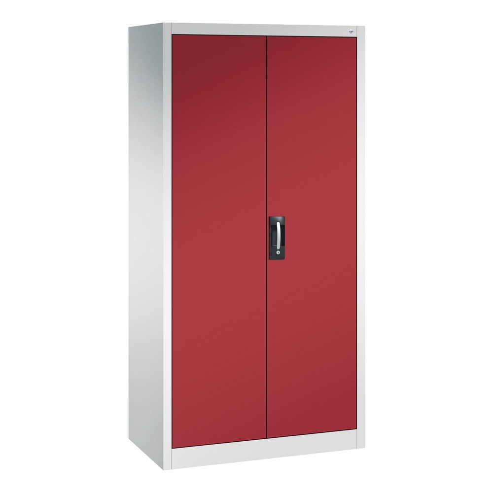 Armoire à outils C+P, tiroirs 4 x 174 mm, 6 tablettes, largeur 930 mm, gris clair, rouge rubis