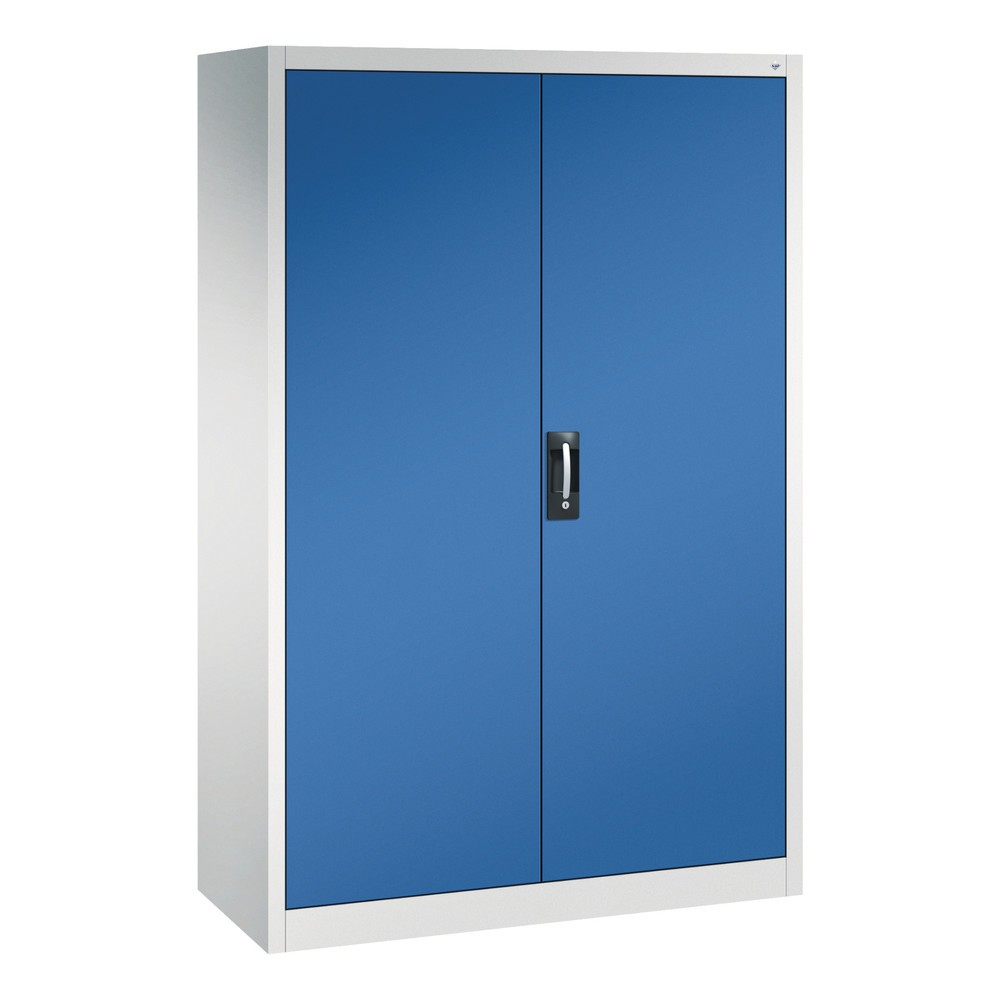 Armoire à outils C+P, tiroirs 4 x 86 + 4 x 174 mm, 6 tablettes, largeur 1 200 mm, gris clair, bleu gentiane