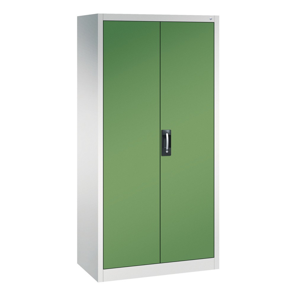 Armoire à outils C+P, 4 x 86 + 4 x 174 mm, 6 tablettes, largeur 930 mm, gris clair, vert réséda