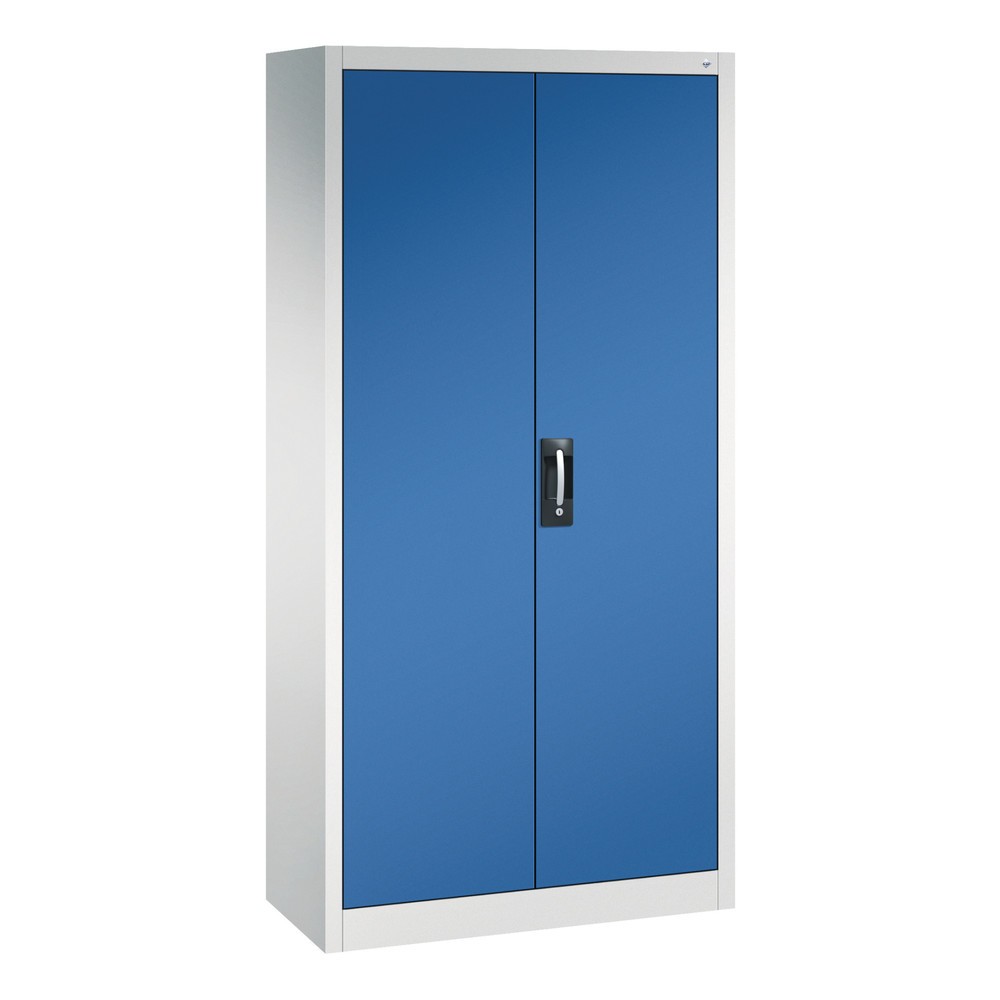 Armoire à portes battantes avec 21 compartiments, H x l x P 1 950 x 930 x 400 mm, gris clair, bleu gentiane