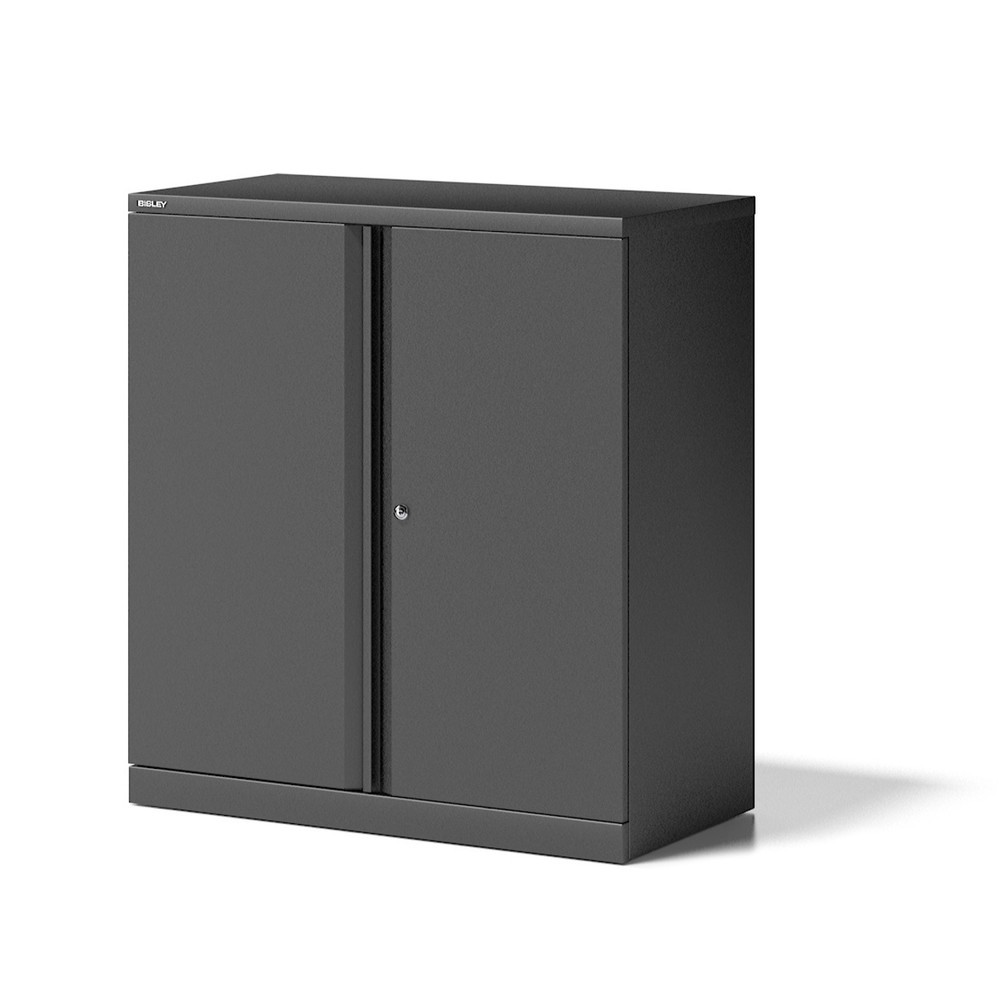 Armoire à portes battantes BISLEY Essentials, 2 hauteurs de classeur, largeur 914 mm, anthracite