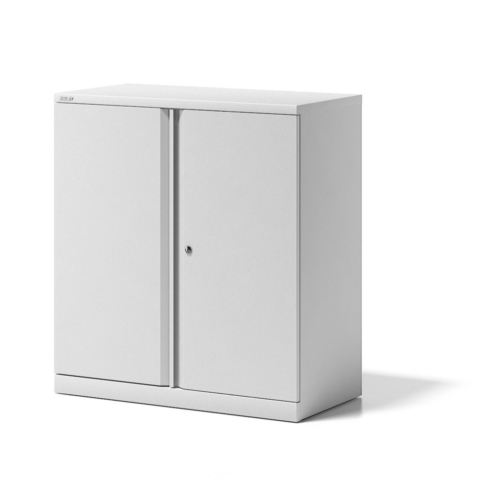 Armoire à portes battantes BISLEY Essentials, 2 hauteurs de classeur, largeur 914 mm, blanc signalisation