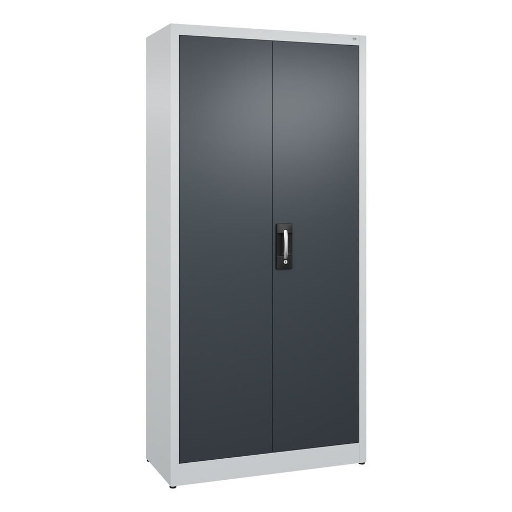 Armoire à portes battantes C+P, 5 niveaux, H x l x P 1950 x 930 x 400 mm, gris clair, gris anthracite