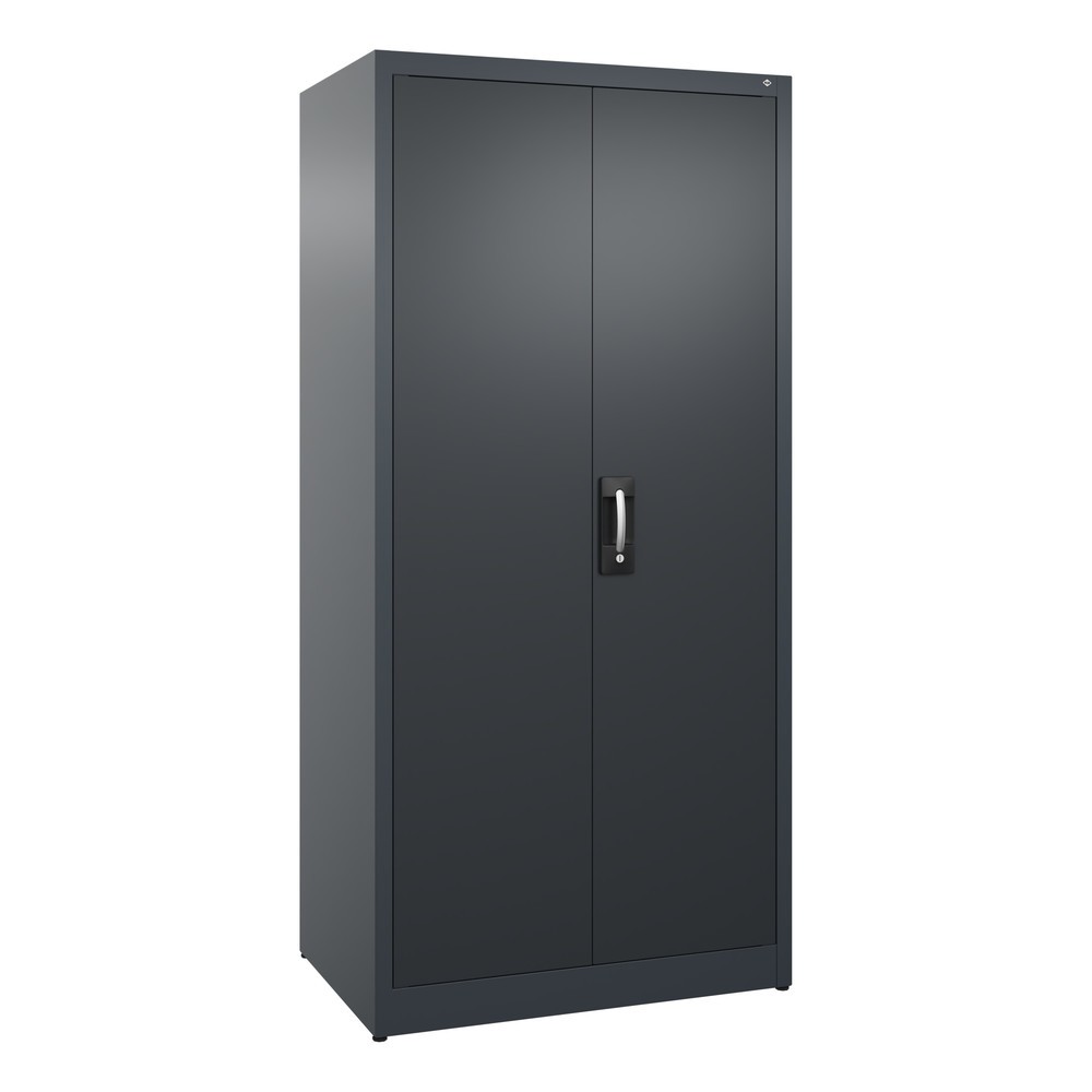 Armoire à portes battantes C+P, 5 niveaux, H x l x P 1950 x 930 x 600 mm, gris noir, gris anthracite