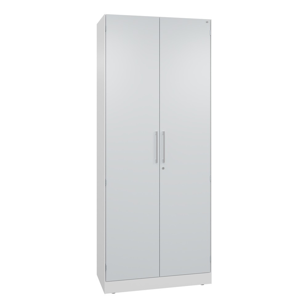 Armoire à portes battantes C+P Asisto, 5 hauteurs de classeur, largeur 800 mm, blanc signalisation, gris clair