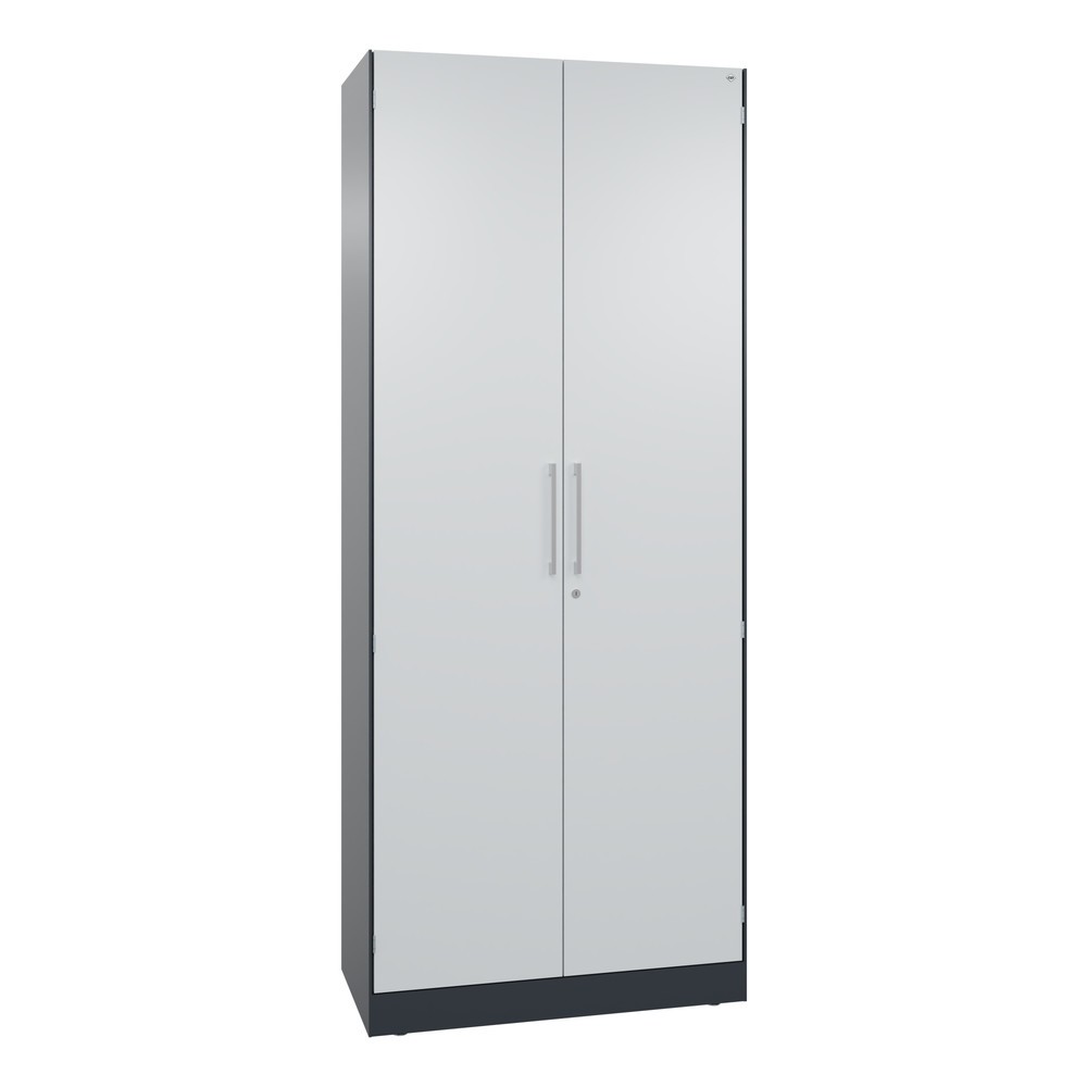 Armoire à portes battantes C+P Asisto, 5 hauteurs de classeur, largeur 800 mm, gris anthracite, gris clair