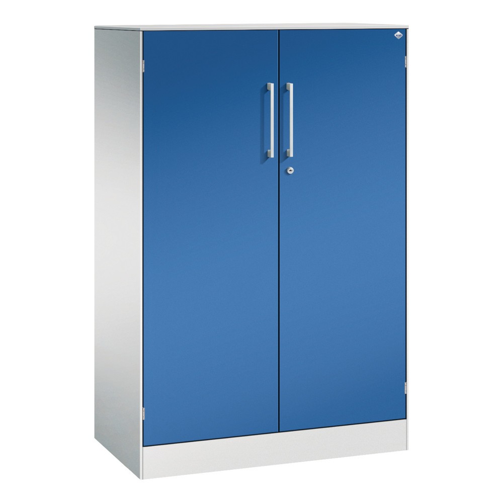 Produktabbildung Nr. 1: Armoire à portes battantes C+P Asisto, 3 hauteurs de classeur, largeur 800 mm, gris clair, bleu gentiane