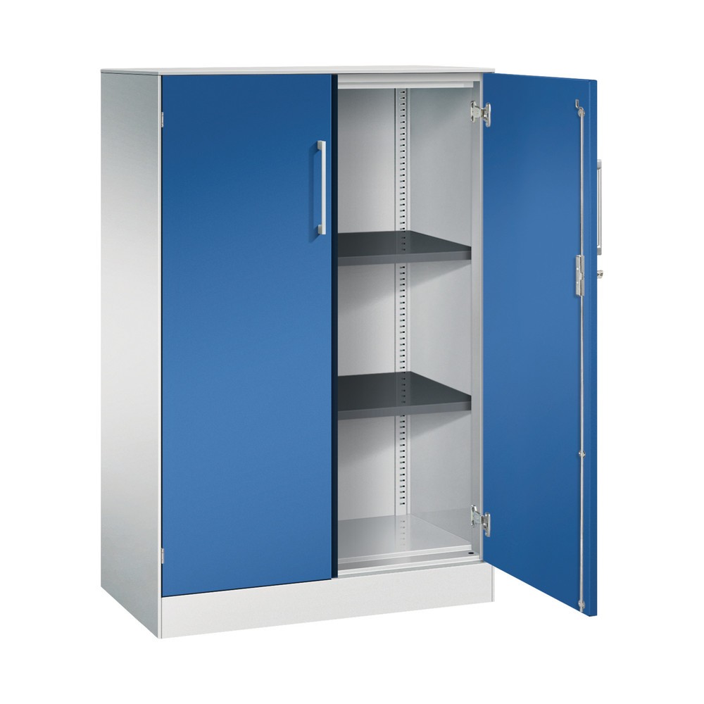 Produktabbildung Nr. 3: Armoire à portes battantes C+P Asisto, 3 hauteurs de classeur, largeur 800 mm, gris clair, bleu gentiane