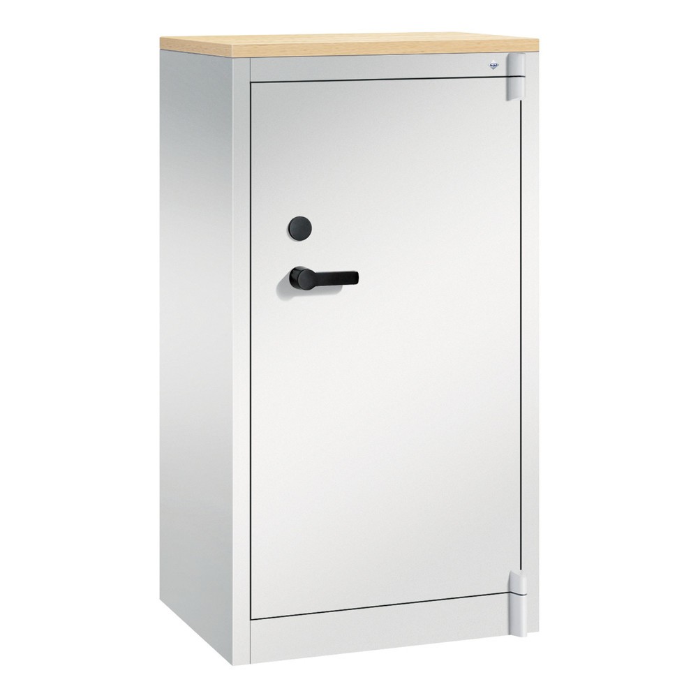 Armoire à portes battantes de sécurité C+P, 3 niveaux, H x l x P 1 226 x 650 x 500 mm, gris clair/gris clair, Érable