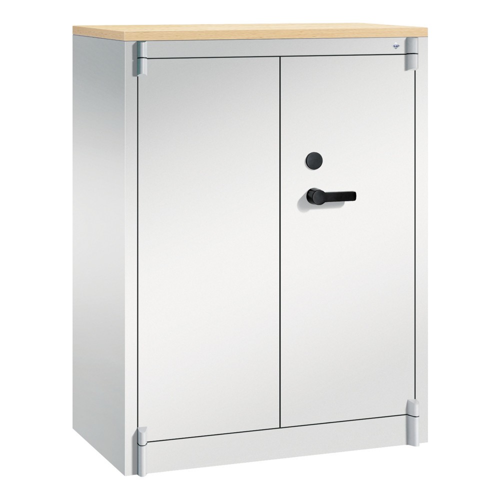 Armoire à portes battantes de sécurité C+P, 3 niveaux, H x l x P 1 226 x 930 x 500 mm, gris clair/gris clair, Érable