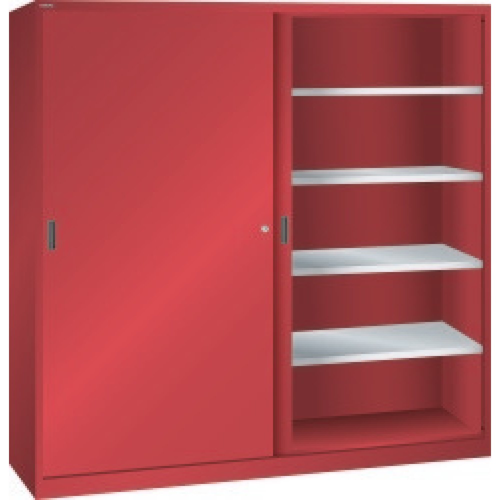 Armoire à portes coulissantes, extra-large, H x l x P 1 950 x 2 000 x 500 mm, rouge rubis, rouge rubis