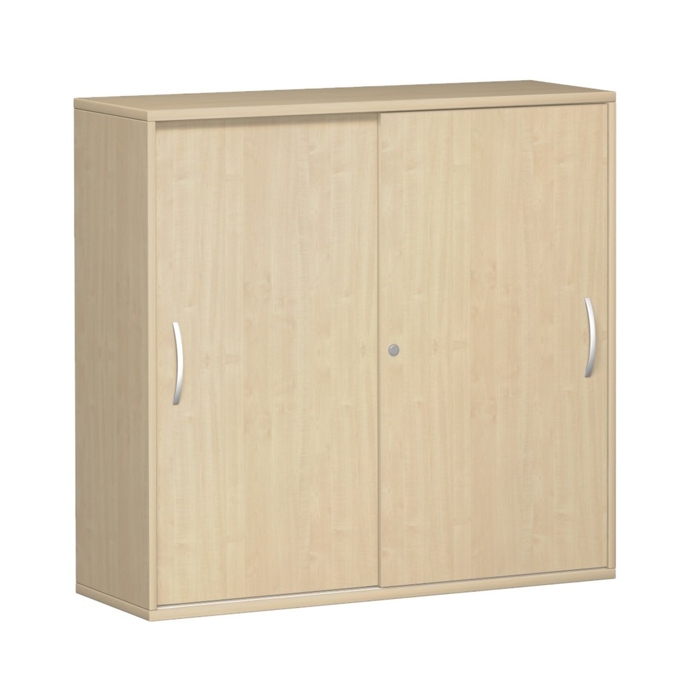 Armoire à portes coulissantes Profi, 3 hauteurs de classeurs, largeur 1 200 mm, érable