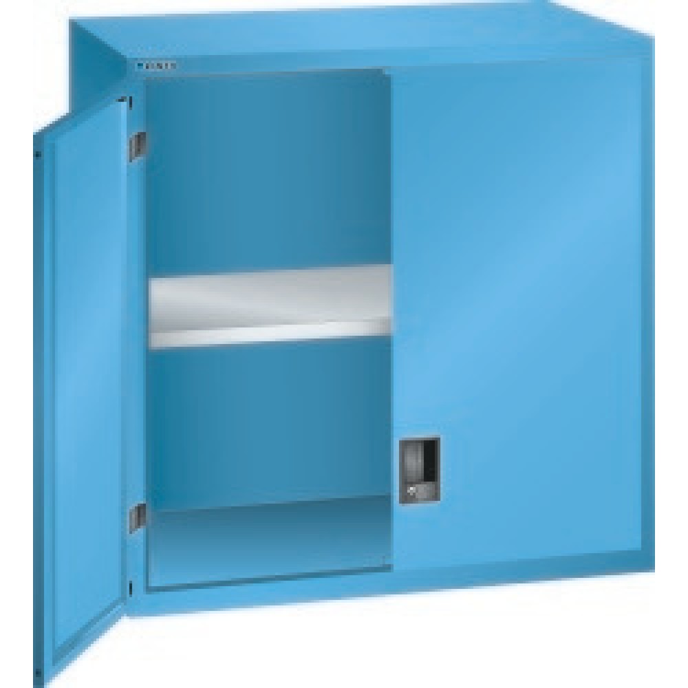 Armoire à poser à portes battantes pour armoire à tiroirs LISTA, H x l x P 1 000 x 1 023 x 725 mm, bleu clair