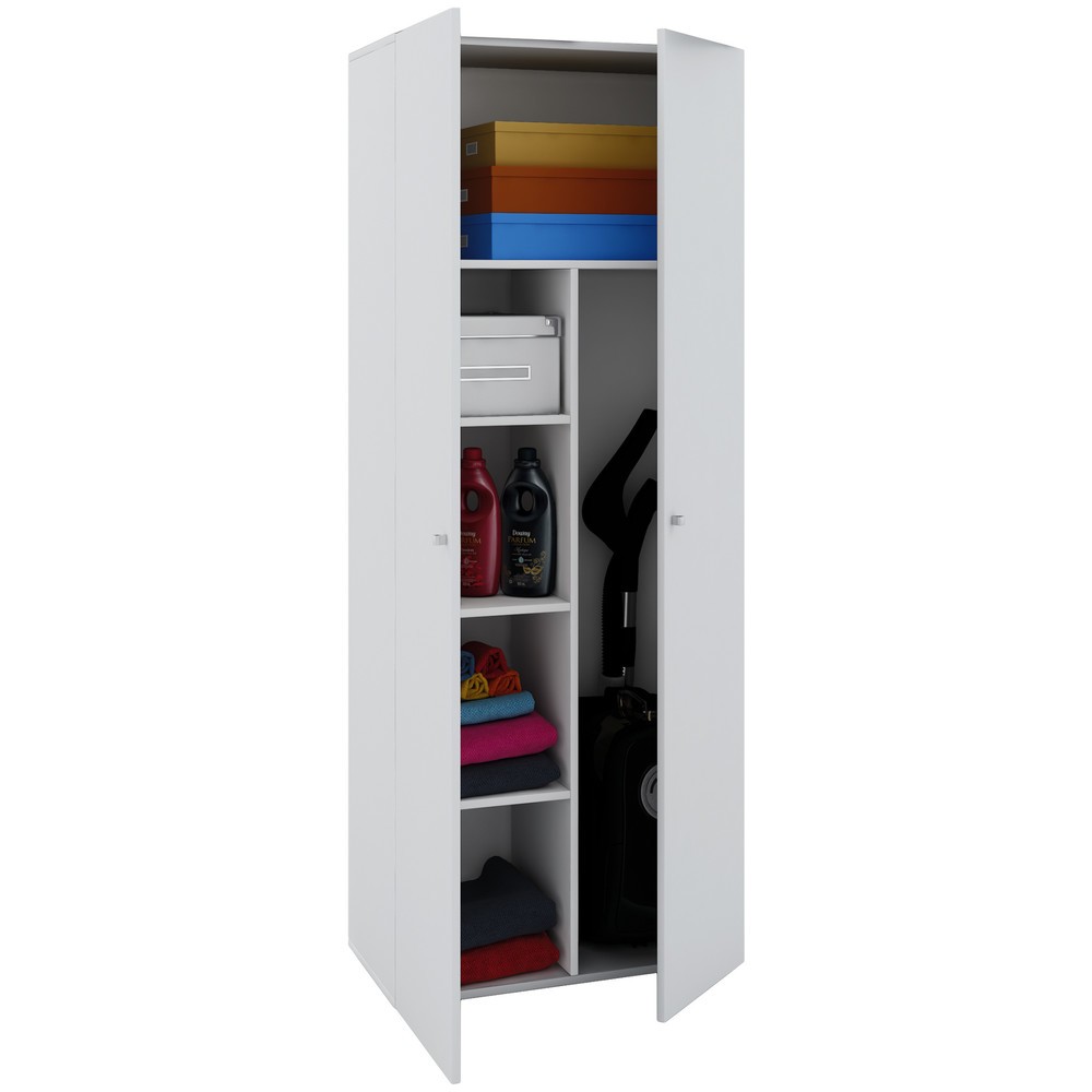 Armoire à produits d’entretien Vandol II avec portes, blanc