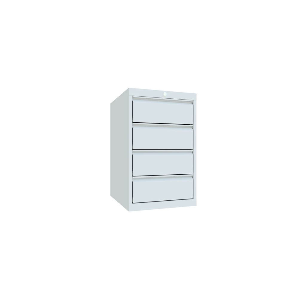 Armoire à tiroirs PAVOY, hauteur 800 mm, tiroirs 4 x 175 mm, largeur 500 mm, gris clair, gris clair