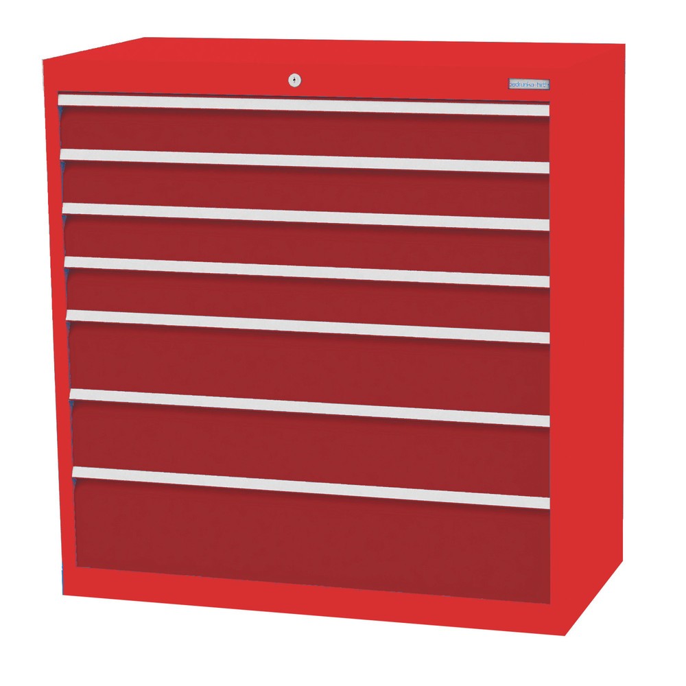 Armoire à tiroirs Profi, tiroirs de 4 x 100 + 2 x 150 + 1 x 200 mm, H x l x P 1 019 x 980 x 500 mm Bedrunka+Hirth, rouge signalisation, rouge rubis