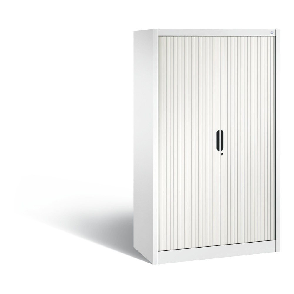 Armoire à volet roulant C+P, 4 hauteurs de classeur, largeur 1 000 mm, blanc pur