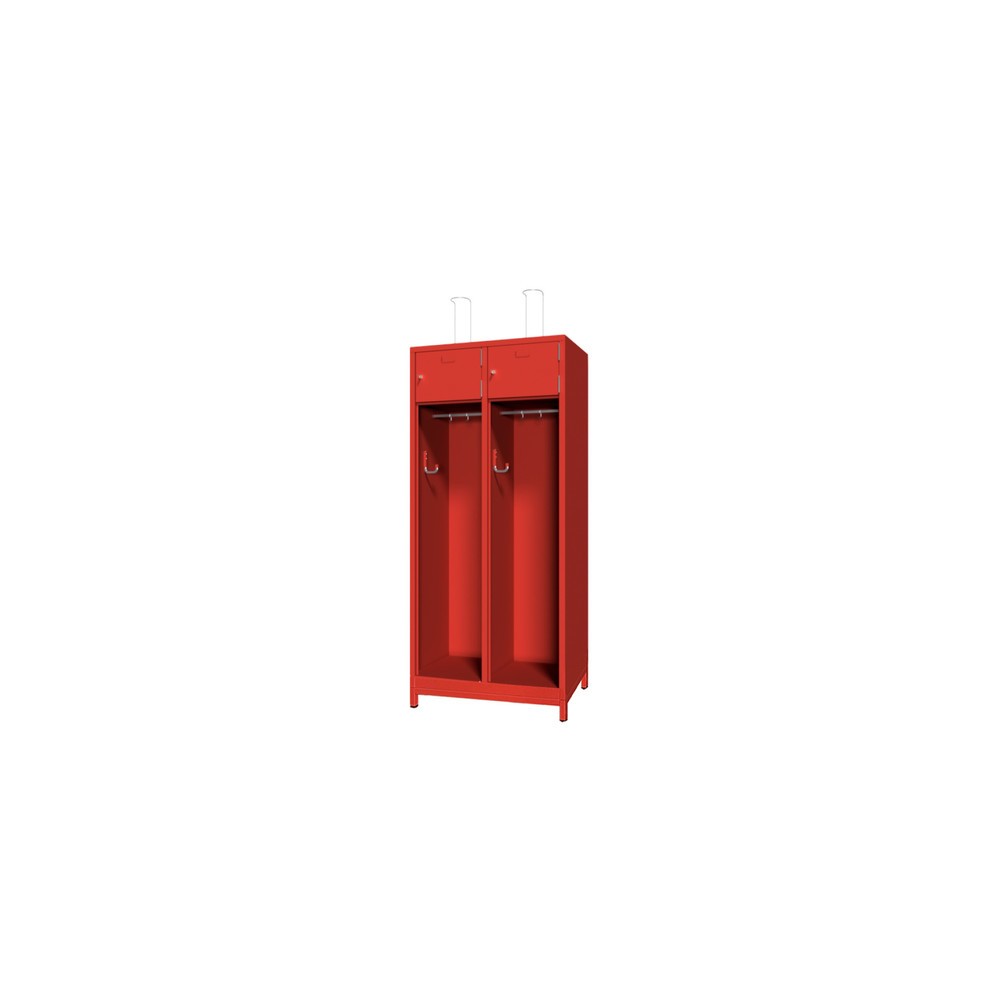 Armoire incendie PAVOY avec compensation de niveau + cadre porte-étiquette, HxlxP 1 850 x 830 x 500 mm