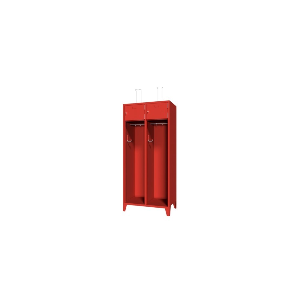 Armoire incendie PAVOY avec pieds + cadre porte-étiquette, HxlxP 1 850 x 830 x 500 mm