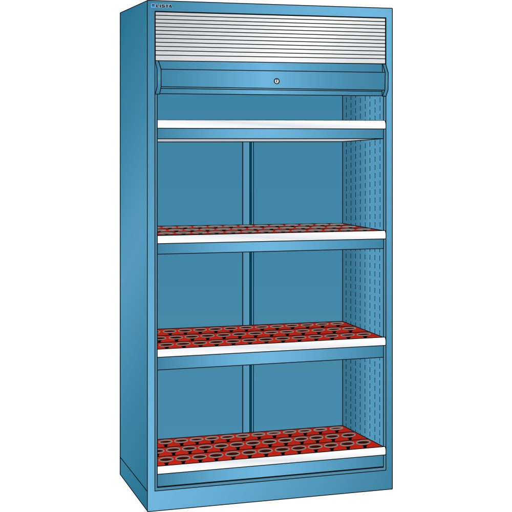 Armoire LISTA NC 54x27E, (lxPxH) 1 038x691x1 950 mm, ISO-SK 40, 156 supports, bleu clair